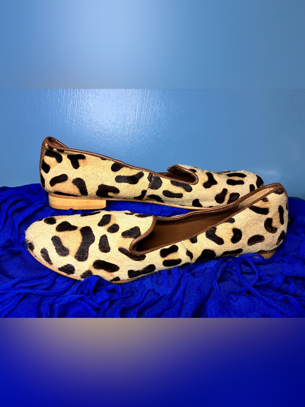 Jon Josef Gentry Leopard Print Calf Hair Smoking Loafer - Picture 3 of 7